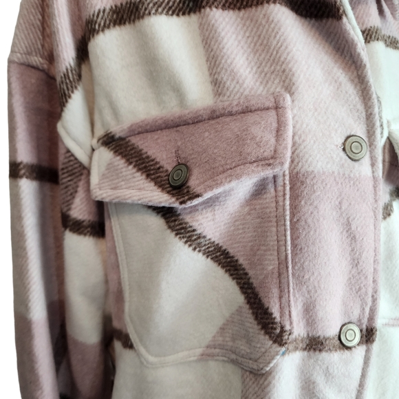 NEW Buckle Ashley by 26 International Mauve Plaid Shacket Jacket - Picture 5 of 14
